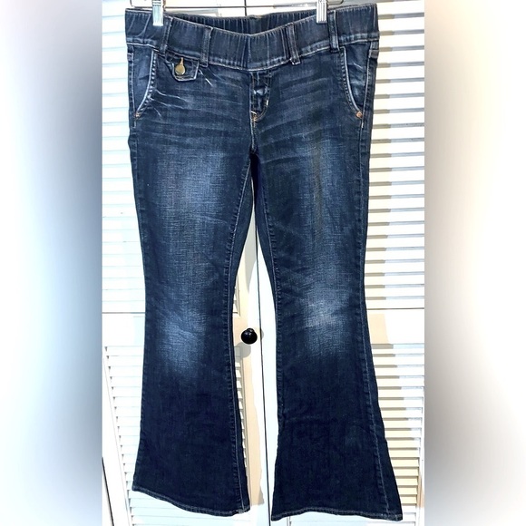 Gap Maternity 1969 Dark Wash Flare Jeans 27/4 - Picture 1 of 9